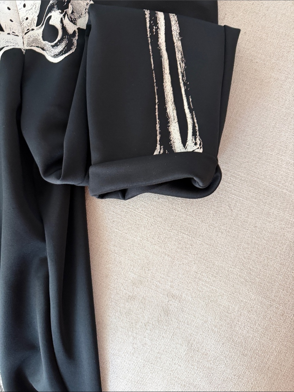 Black Skeleton Print Overalls - Women's Jumpsuit - Picture 3 of 5